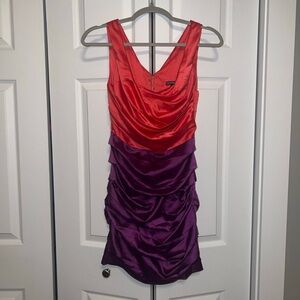 Express Colorblock Satin Cocktail Dress, Party Dress - Size 2